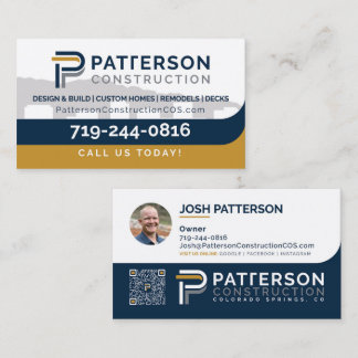 Patterson Construction COS business cards josh