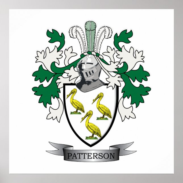 Patterson Family Crest Coat of Arms Poster (Front)