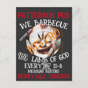 PATTERSON PUB WE BARBECUE THE LAMB OF GOD EVERYDAY HOLIDAY POSTCARD