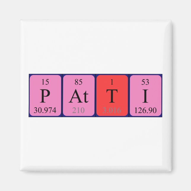 Patti periodic table name magnet (Front)