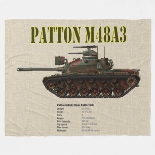PATTON M48A3 TANK FLEECE BLANKET