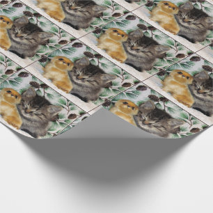 Patton's Peaceful Christmas Cute Cat  Wrapping Paper