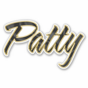 Patty black gold lettering Sticker