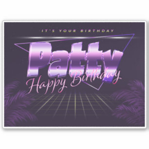 Patty Name Vorname lila retro Sticker Geburtstag