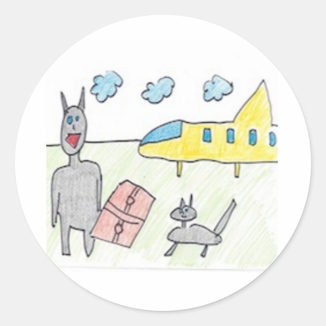 Patty The Black Cat Gets a Visitor Classic Round Sticker (Front)