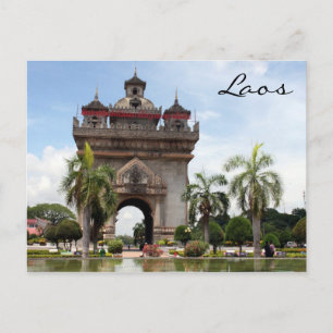 patuxai victory gate postcard