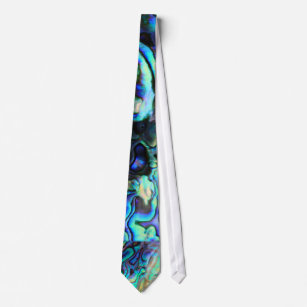 Paua abalone blue and green shell tie