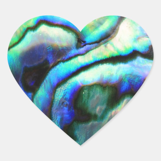 Paua abalone detail heart sticker (Front)