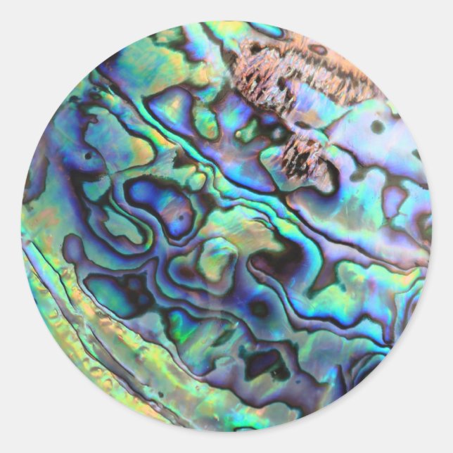 Paua abalone shell detail classic round sticker (Front)
