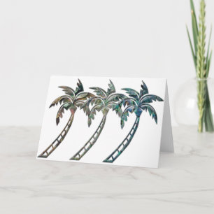 Paua Shell Palm Trees Card