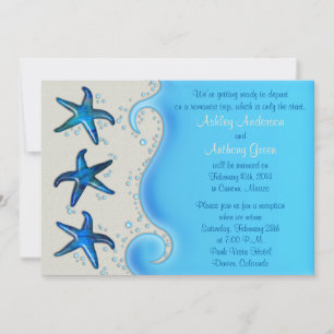 Paua Shell Starfish Post Wedding Reception Only 2 Invitation
