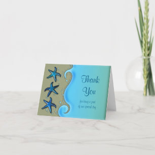 Paua Shell Starfish Wedding Thank You Card
