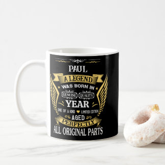 Paul A Legend Was Born Personalised Birthday Coffee Mug