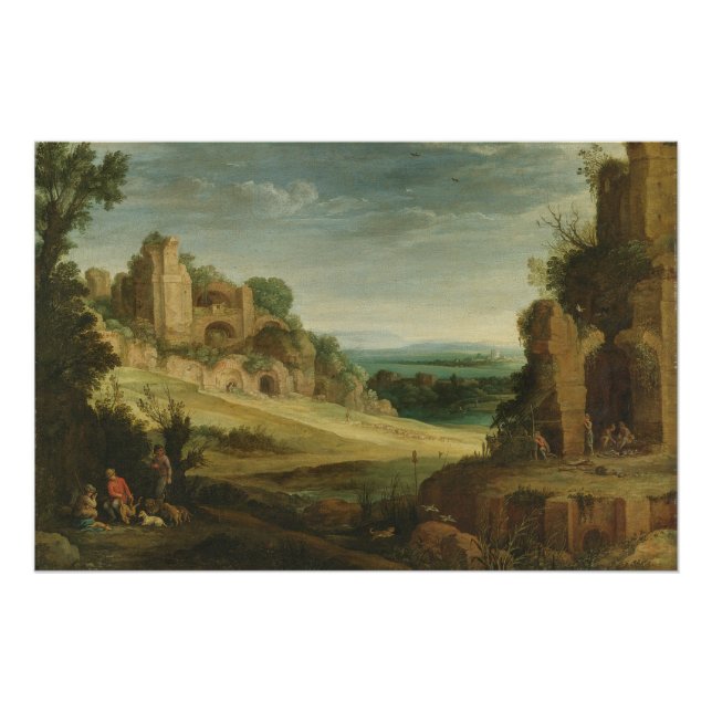 Paul Bril  Landscape with a hunting party Poster (Front)