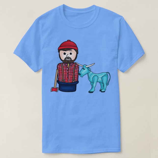 Paul Bunyan and Babe the Blue Ox T-Shirt (Design Front)