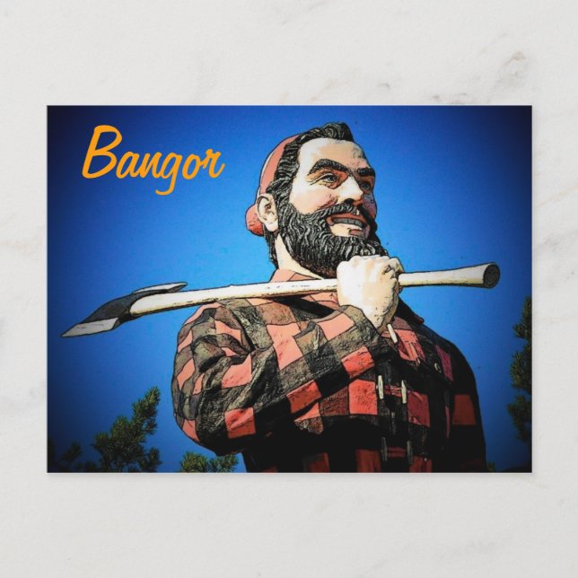 Paul Bunyan in Bangor Postcard (Front)