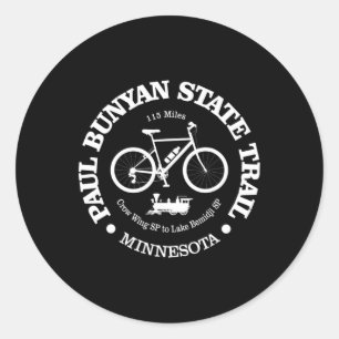 Paul Bunyan State Trail Funny Hiking For Biker Min Classic Round Sticker