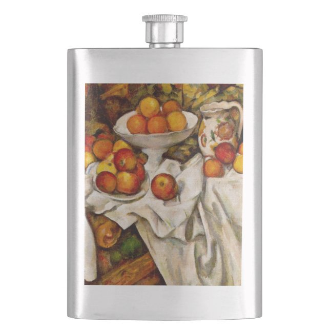 Paul Cezanne Apples Oranges Impressionism Hip Flask (Front)