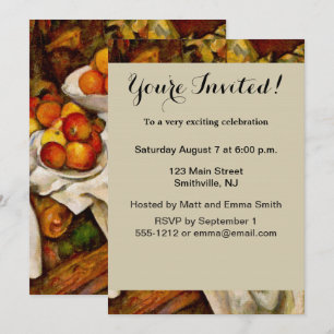 Paul Cezanne Apples Oranges Impressionism Invitation