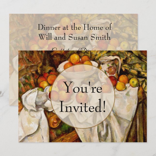 Paul Cezanne Apples Oranges Impressionism Invitation (Front/Back)
