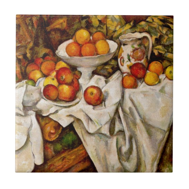 Paul Cezanne Apples Oranges Impressionism Tile (Front)
