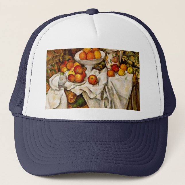 Paul Cezanne Apples Oranges Impressionism Trucker Hat (Front)