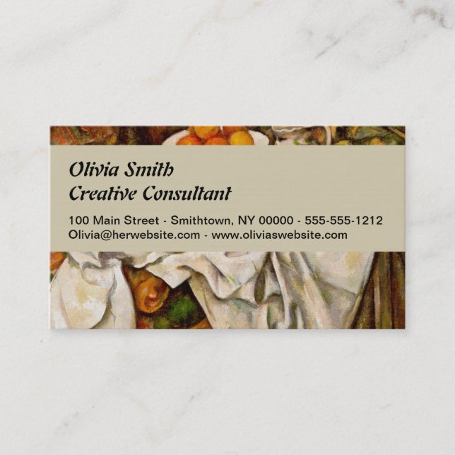 Paul Cezanne Apples Oranges Print Impressionism Business Card (Front)