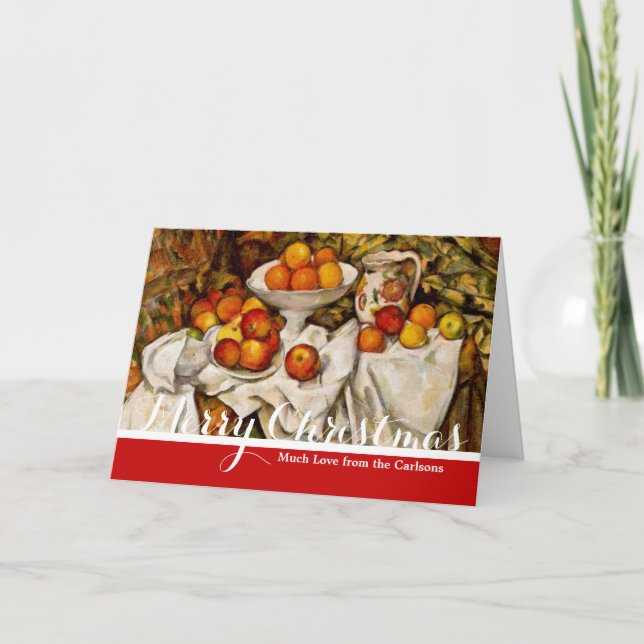 Paul Cezanne Apples Oranges Print Impressionism Holiday Card (Front)