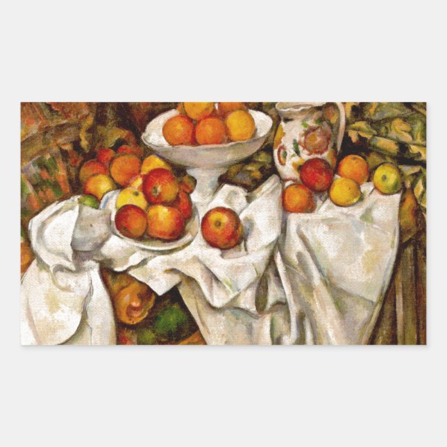 Paul Cezanne Apples Oranges Print Impressionism Rectangular Sticker (Front)