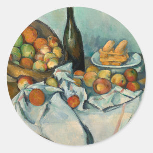 Paul Cezanne Basket of Apples Vintage Still Life Classic Round Sticker