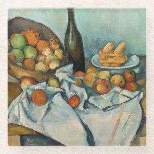 Paul Cezanne Basket of Apples Vintage Still Life Glass Coaster