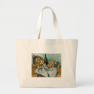 Paul Cezanne Basket of Apples Vintage Still Life Large Tote Bag