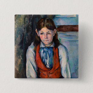 Paul Cezanne - Boy in the Red Vest 15 Cm Square Badge