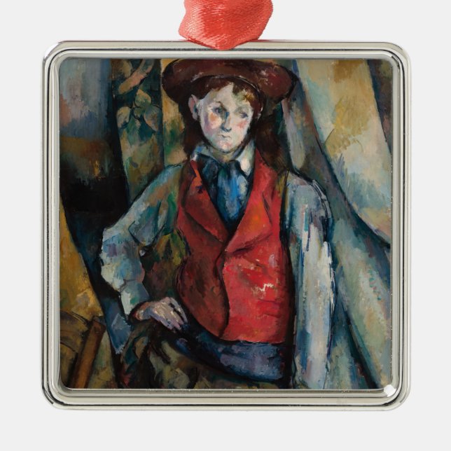 Paul Cezanne - Boy in the Red Vest Metal Tree Decoration (Front)