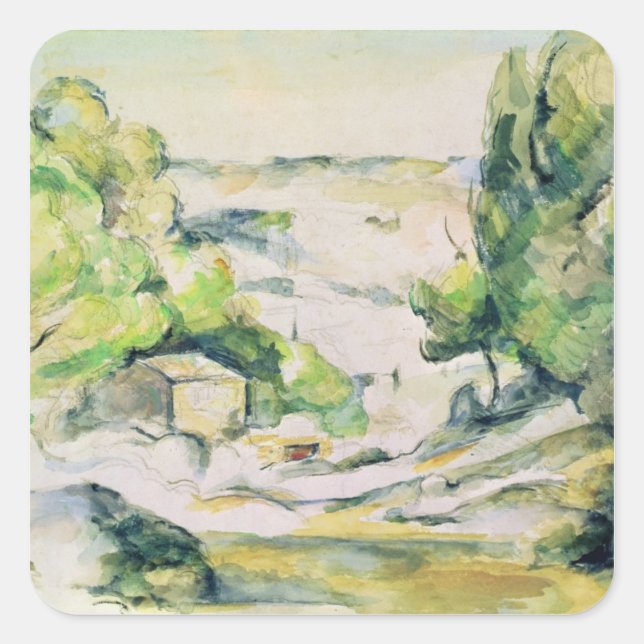 Paul Cezanne | Countryside in Provence Square Sticker (Front)