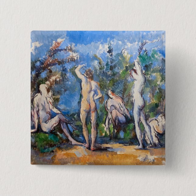 Paul Cezanne - Five Bathers 15 Cm Square Badge (Front)