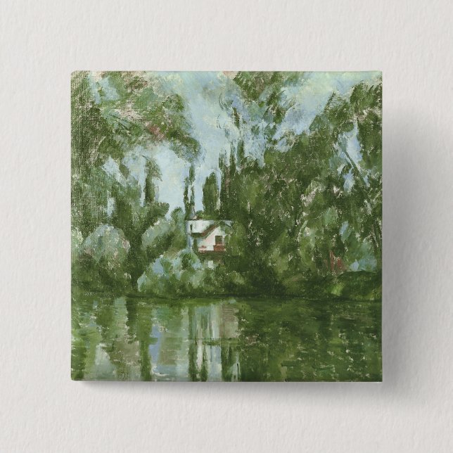 Paul Cezanne | House on the Banks of the Marne, 18 15 Cm Square Badge (Front)