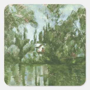 Paul Cezanne   House on the Banks of the Marne, 18 Square Sticker