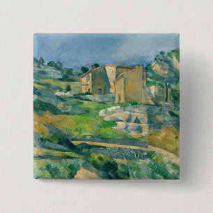 Paul Cezanne - Houses in Provence, Riaux Valley 15 Cm Square Badge