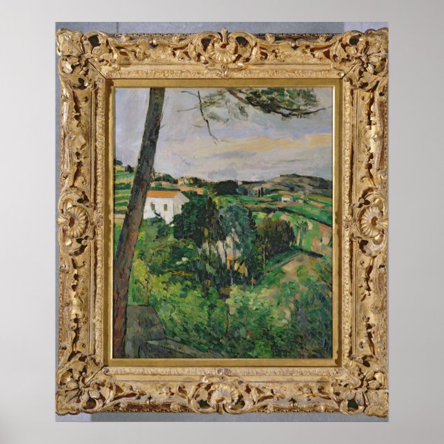 Paul Cezanne | Landscape with red roof or The pine Poster (Front)