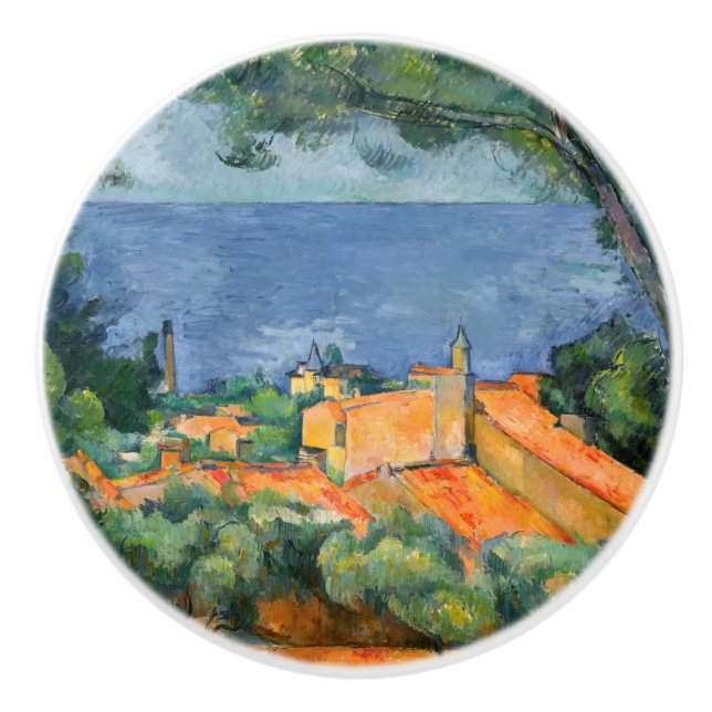 Paul Cezanne - L'Estaque with Red Roofs Ceramic Knob (Front)
