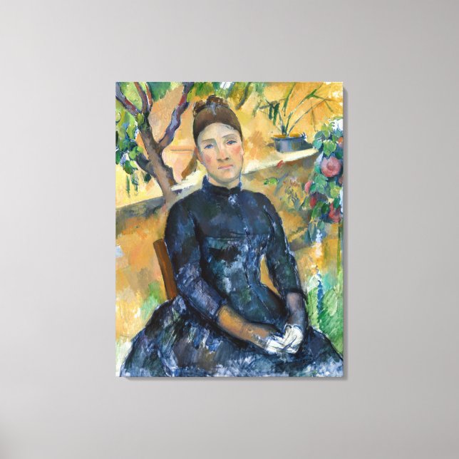 Paul Cezanne Madame Cézanne in the Conservatory Canvas Print (Front)