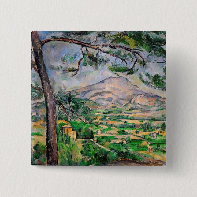 Paul Cezanne - Mont Sainte-Victoire and Large Pine 15 Cm Square Badge (Front)