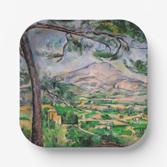Paul Cezanne - Mont Sainte-Victoire and Large Pine Paper Plate (Front)