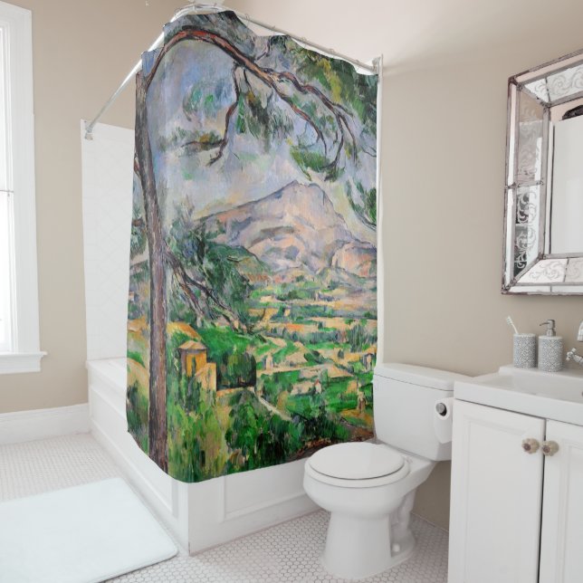 Paul Cezanne - Mont Sainte-Victoire and Large Pine Shower Curtain (In Situ)