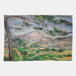 Paul Cezanne - Mont Sainte-Victoire and Large Pine Tea Towel