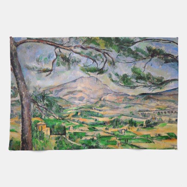 Paul Cezanne - Mont Sainte-Victoire and Large Pine Tea Towel (Horizontal)