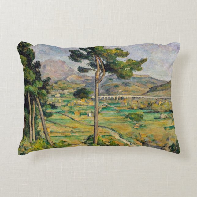 Paul Cezanne - Mont Sainte-Victoire and Viaduct Decorative Cushion (Front)