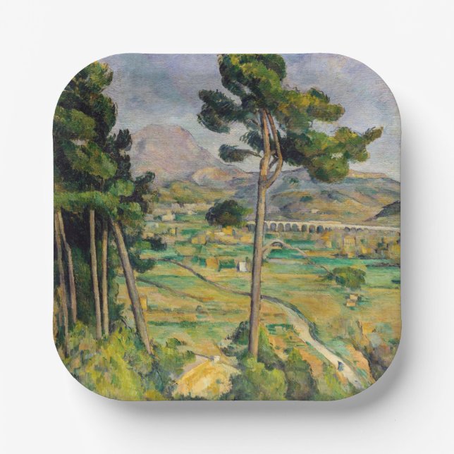 Paul Cezanne - Mont Sainte-Victoire and Viaduct Paper Plate (Front)