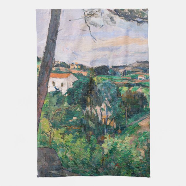 Paul Cezanne - Pine tree at Estaque Tea Towel (Vertical)